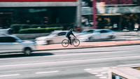 Cyclists on the road. 