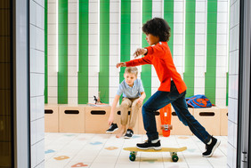 Kids with Skateboard. 