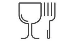 Symbol mit Glas und Gabel