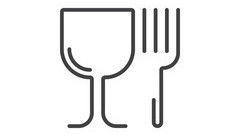 Symbol mit Glas und Gabel